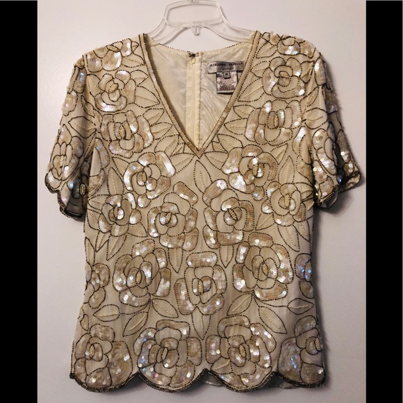 Adrianna Papell Tops - Adrianna Papell Evening Sequin Top